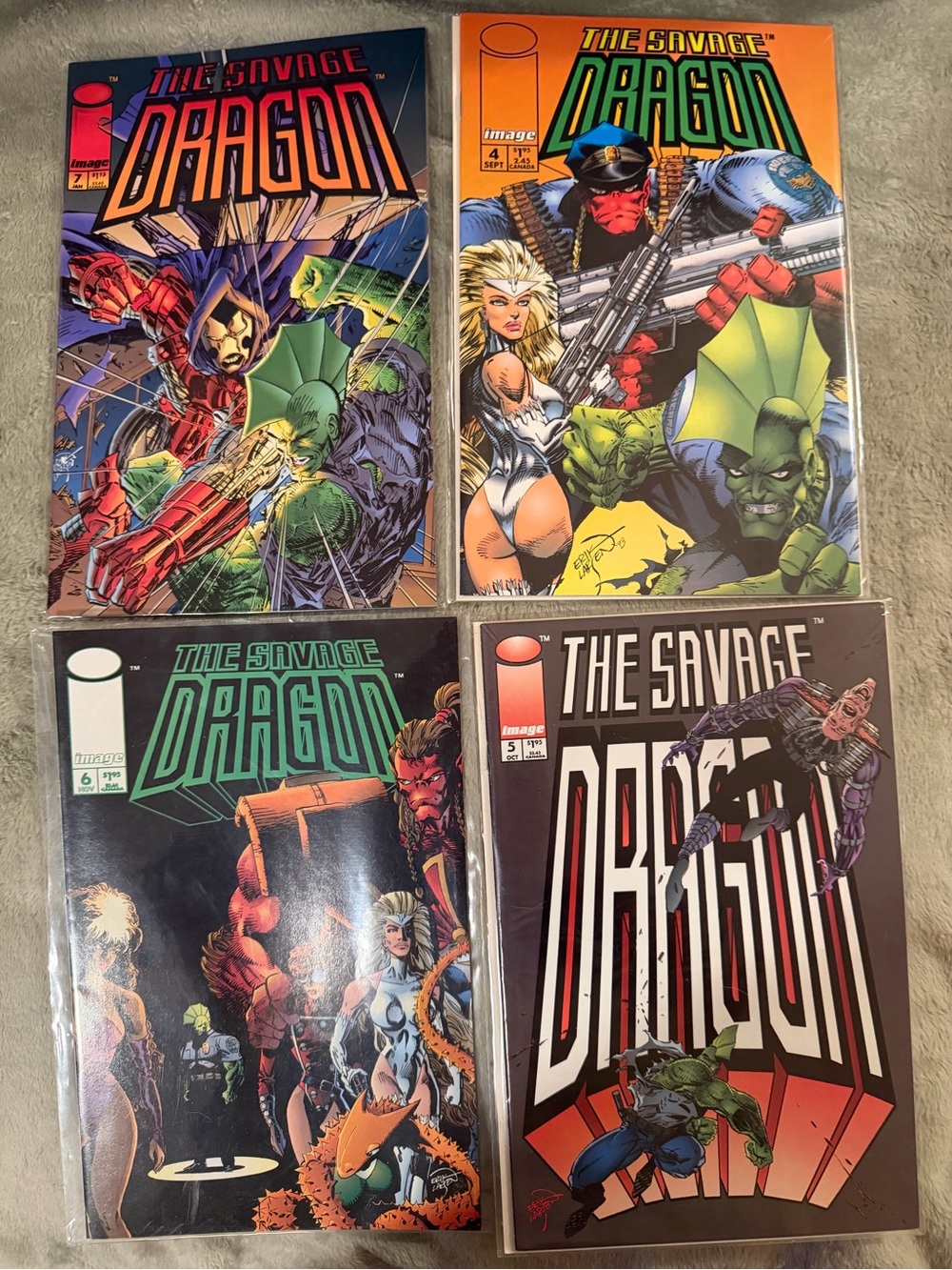 VTG 90s Image Comics The Savage Dragon Comic Book Collection Lot of (4)